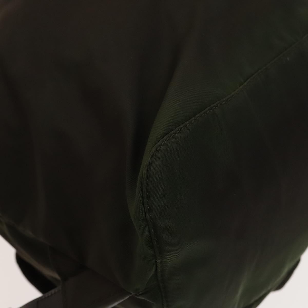 Prada Double Pocket Drawstring Backpack Nylon with Studded Detail, KHAKI, NYLON, Backpack