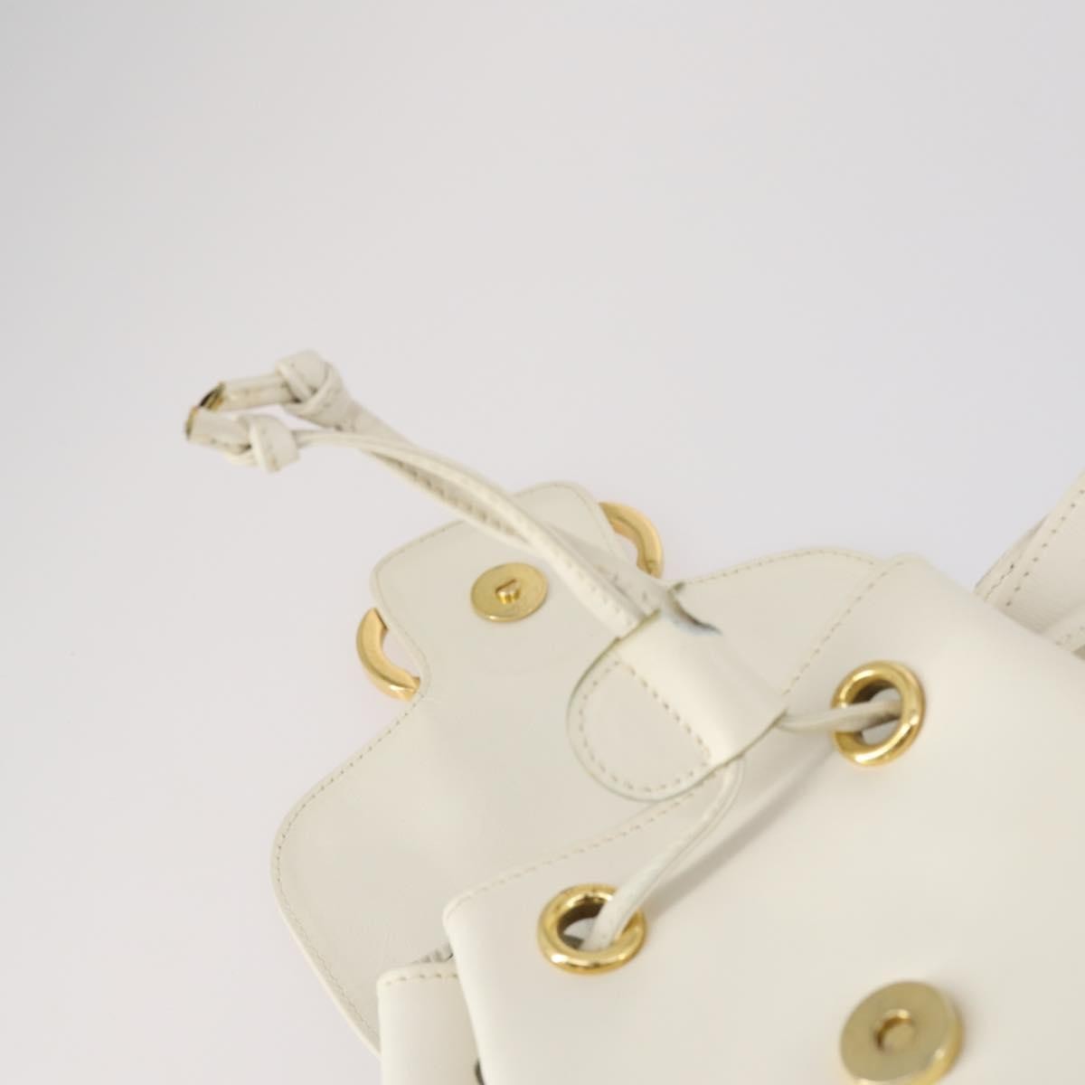 Salvatore Ferragamo Gancini Backpack Leather, WHITE, LEATHER, Backpack