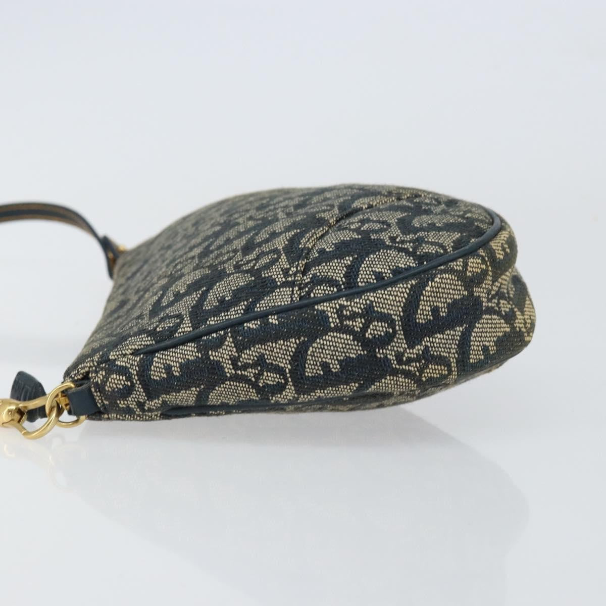 Christian Dior Vintage Saddle Bag Diorissimo Canvas, NAVY, CANVAS, Clutche & pouche