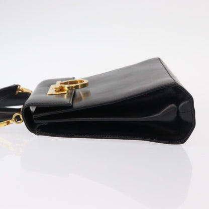 Salvatore Ferragamo Gancini Convertible Top Handle Bag Leather, BLACK, LEATHER, Handbag