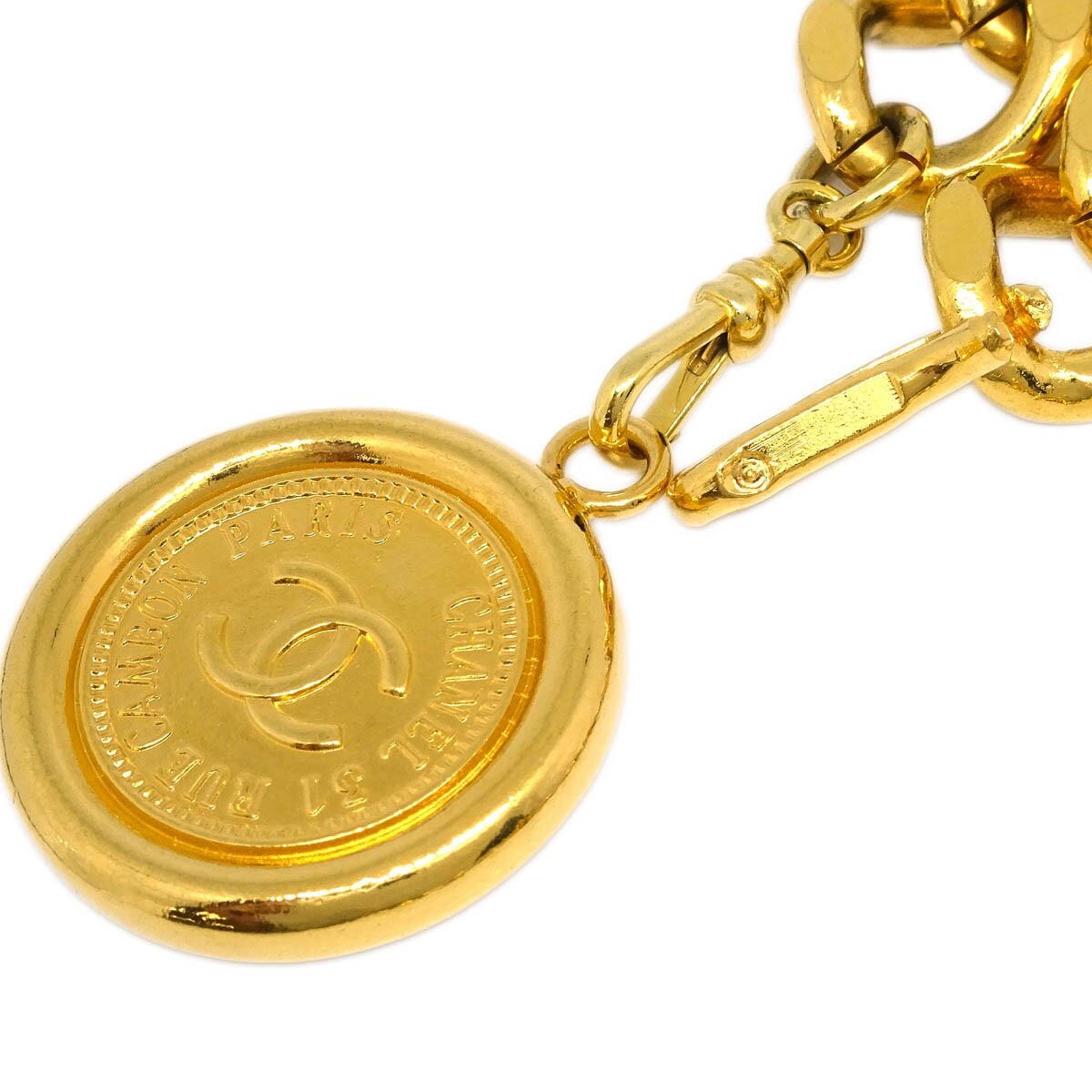 Chanel Medallion Chain Link Belt Metal, GOLD, GOLD_PLATED, Belts