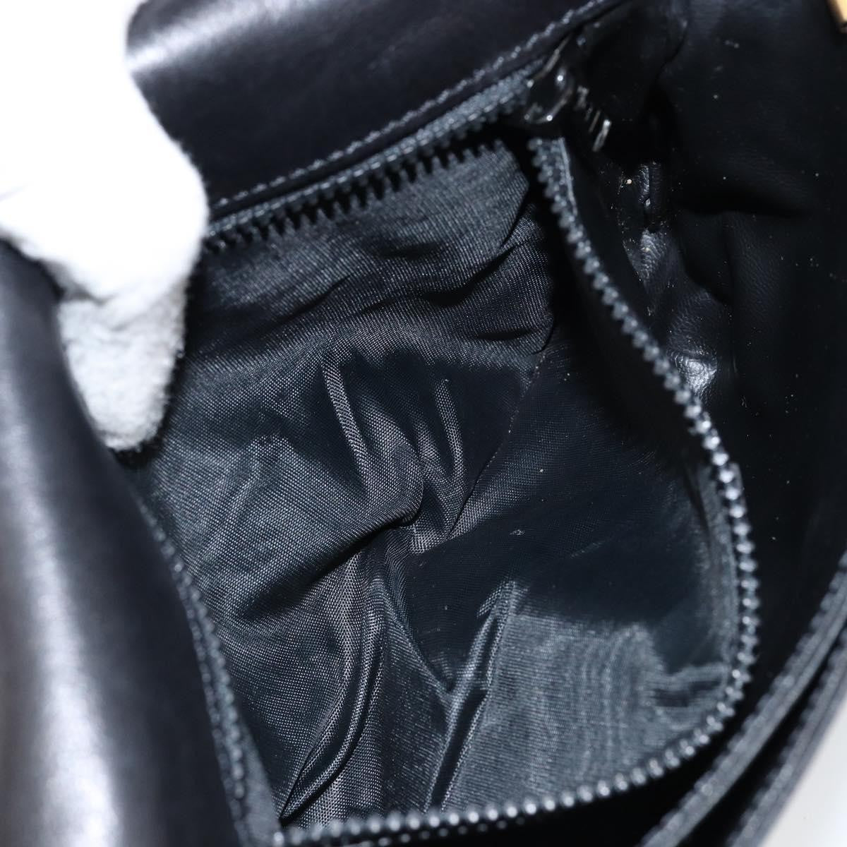 Celine Vintage Flap Shoulder Bag Leather, NAVY, LEATHER, Shoulder bag