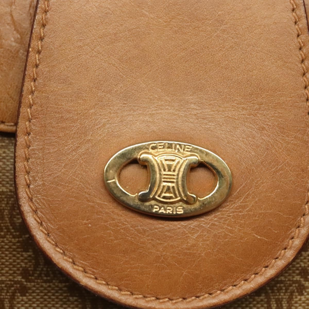 Celine Vintage Macadam Shopper Tote Coated Canvas, BEIGE, PVC, Tote bag