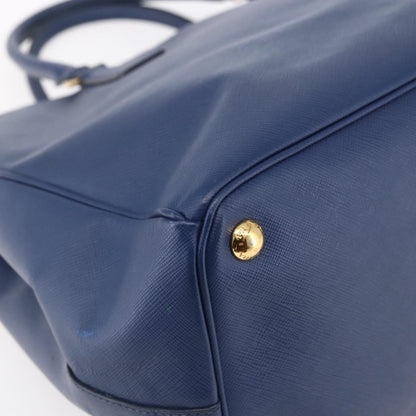 Prada Galleria Double Zip Tote Saffiano Leather, BLUE, LEATHER, Tote bag