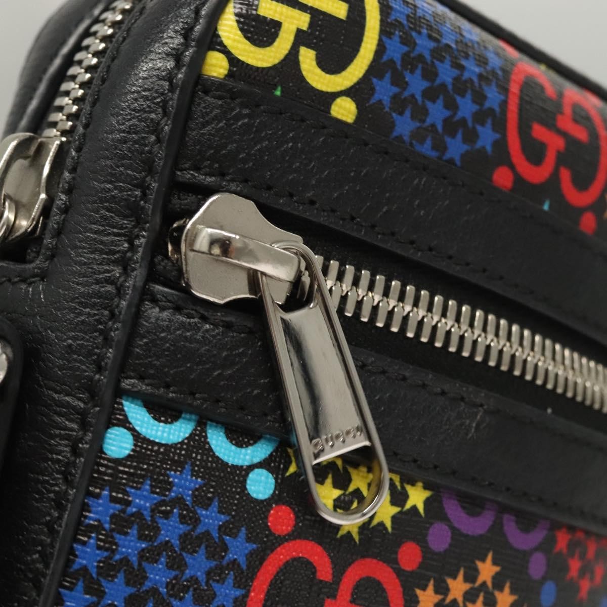 Gucci Front Zip Messenger Bag Psychedelic Print GG Coated Canvas, MULTICOLOUR, CANVAS, Shoulder bag