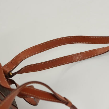 Celine Vintage Drawstring Flap Backpack Macadam Coated Canvas, BROWN, CANVAS, Backpack