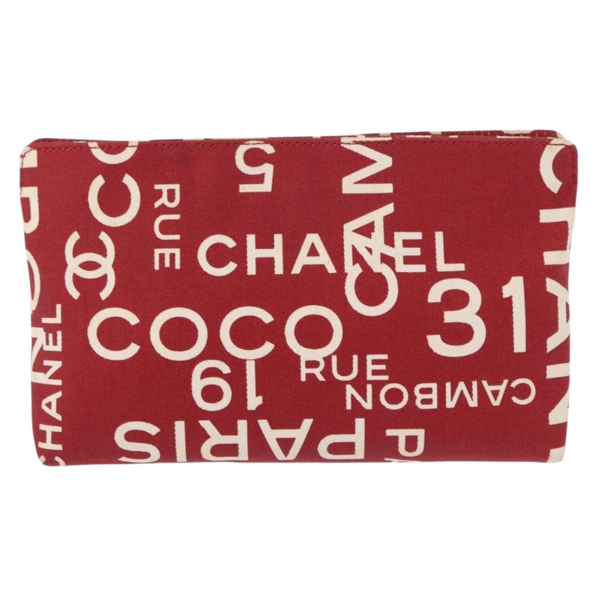 Chanel 31 Rue Cambon Clutch Canvas, RED, CANVAS, Clutche & pouche