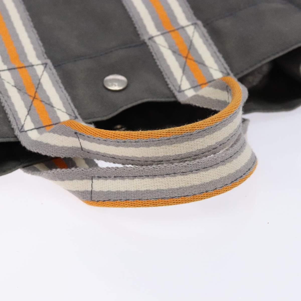 Hermes Fourre Tout Tote Canvas, GRAY, CANVAS, Tote bag