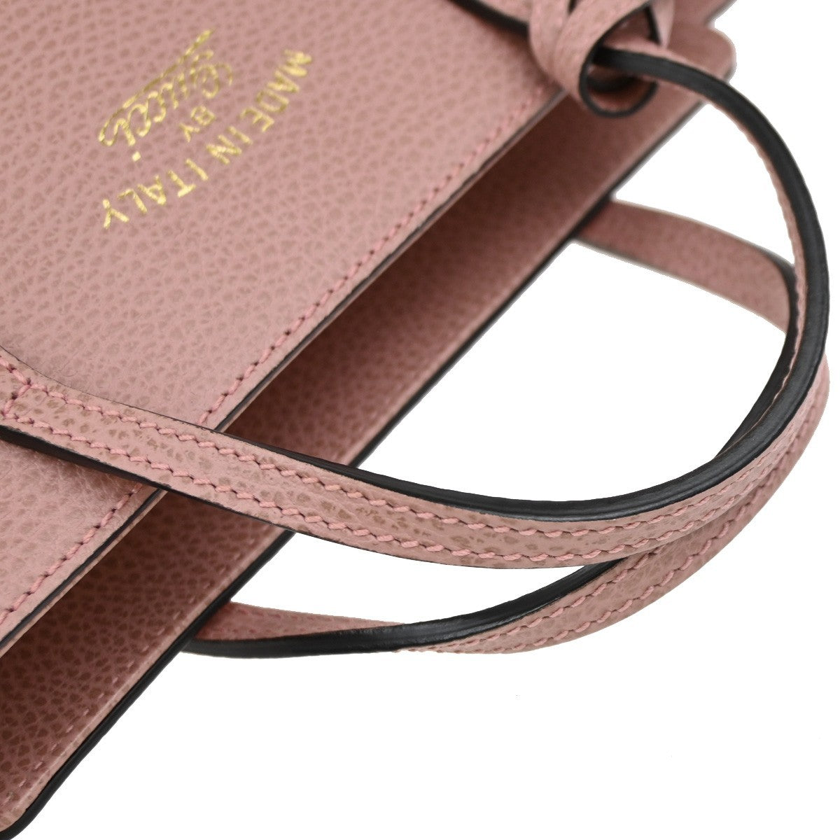 Gucci Swing Crossbody Bag Pebbled Leather, Pink, Leather, Handbag