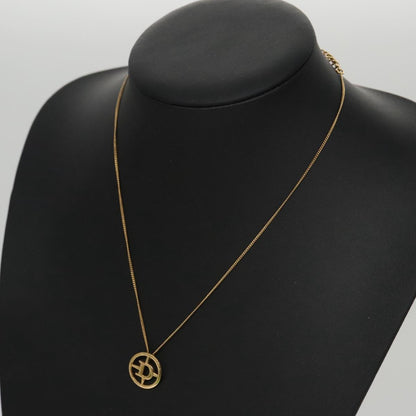 Christian Dior D logo Pendant Necklace Metal, GOLD, METAL, Necklace
