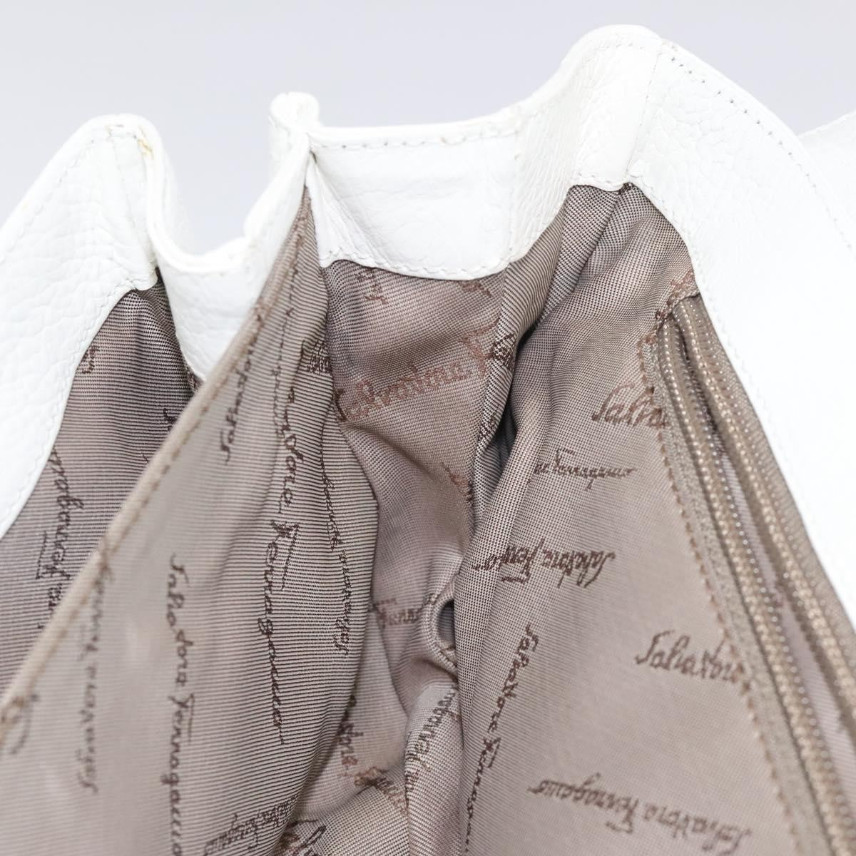 Salvatore Ferragamo Shoulder Bag Leather, WHITE, LEATHER, Shoulder bag