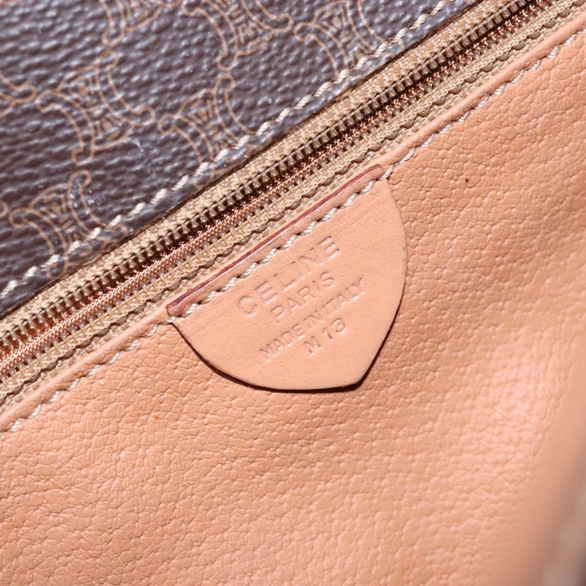 Celine Vintage Macadam Shoulder Bag Canvas, BROWN, CANVAS, Shoulder bag