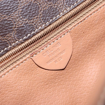 Celine Vintage Macadam Shoulder Bag Canvas, BROWN, CANVAS, Shoulder bag