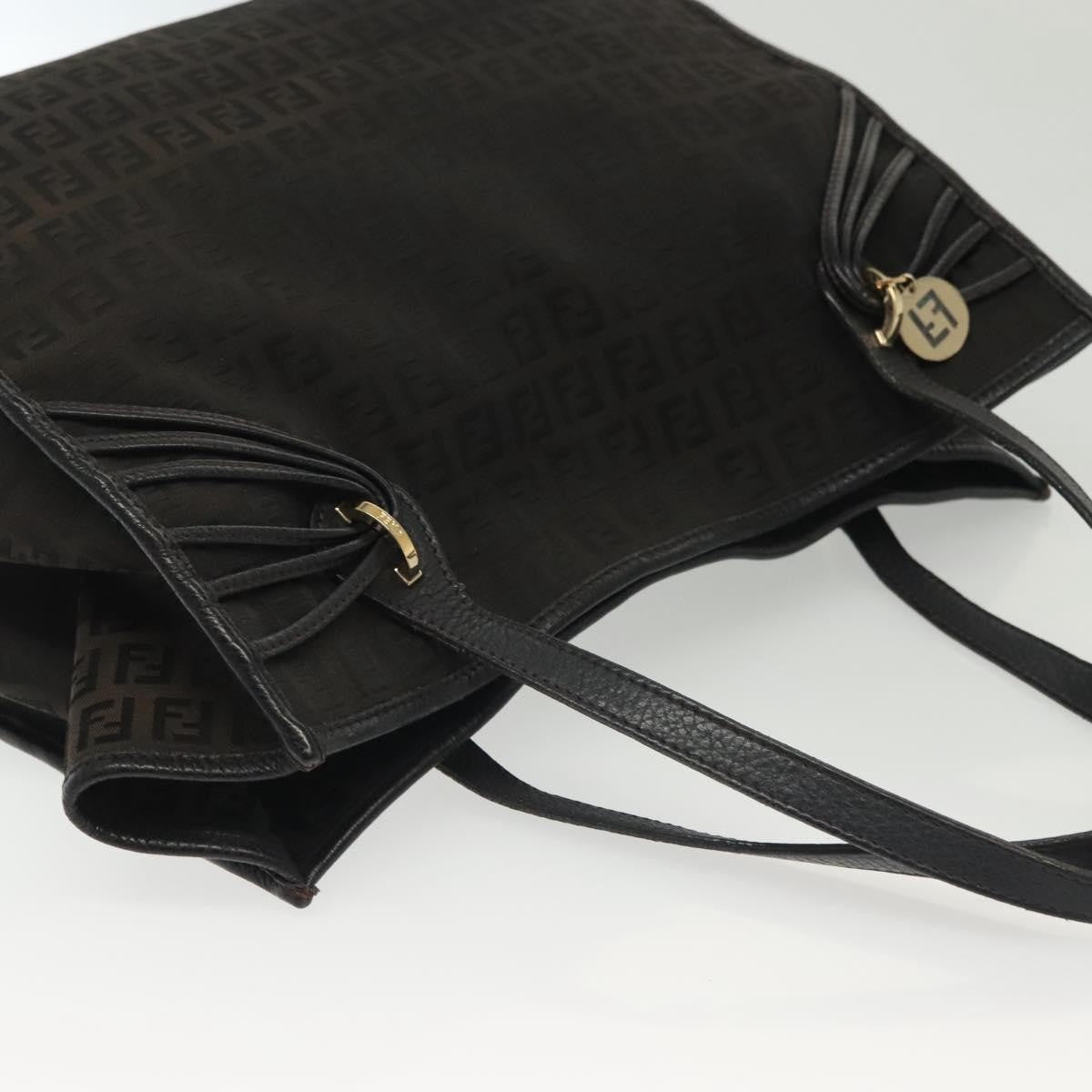 Fendi Vintage Tote Zucchino Canvas, BLACK, CANVAS, Tote bag