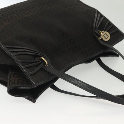 Fendi Vintage Tote Zucchino Canvas, BLACK, CANVAS, Tote bag