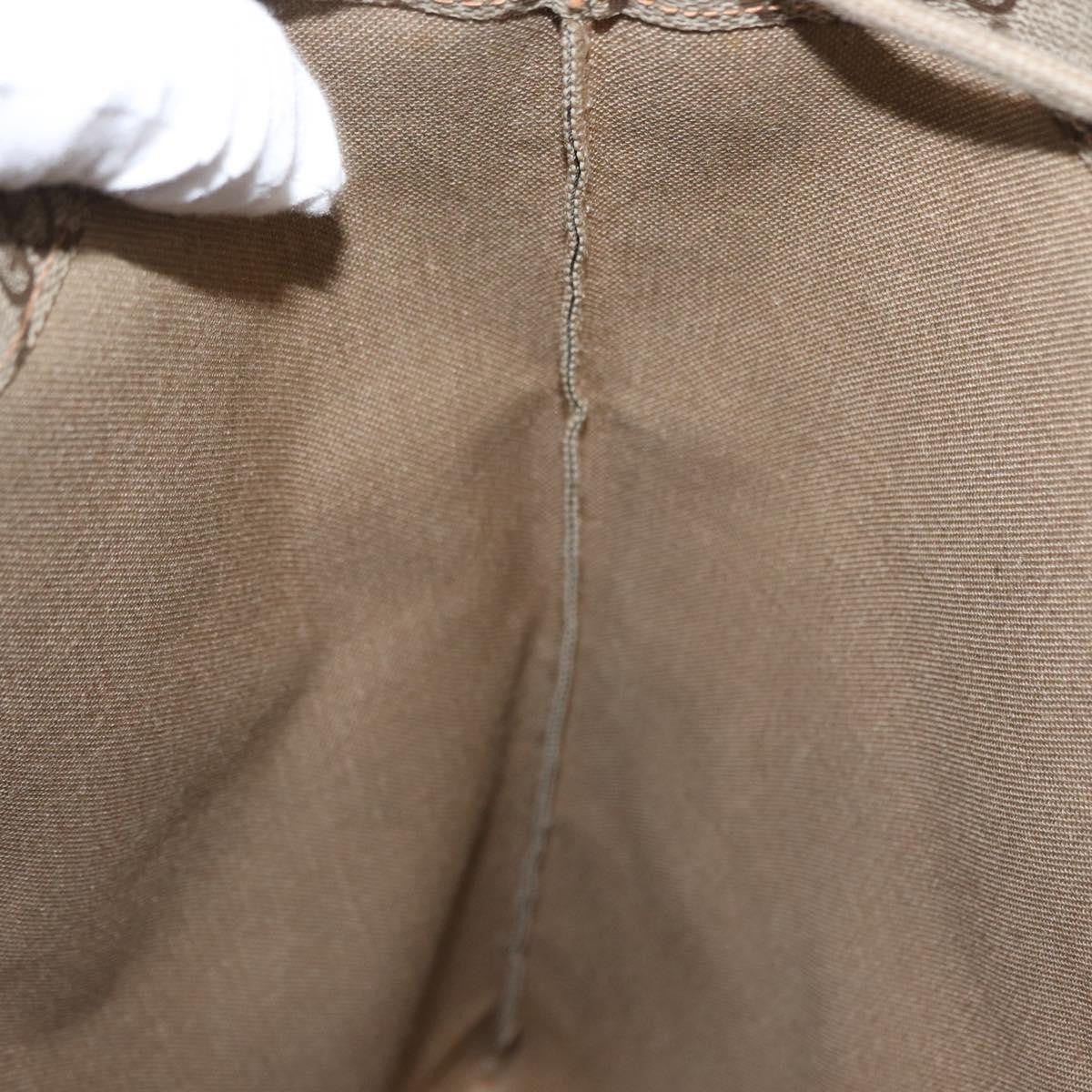 Gucci Drawstring Shoulder Bag GG Canvas with Leather, BEIGE, PVC, Shoulder bag