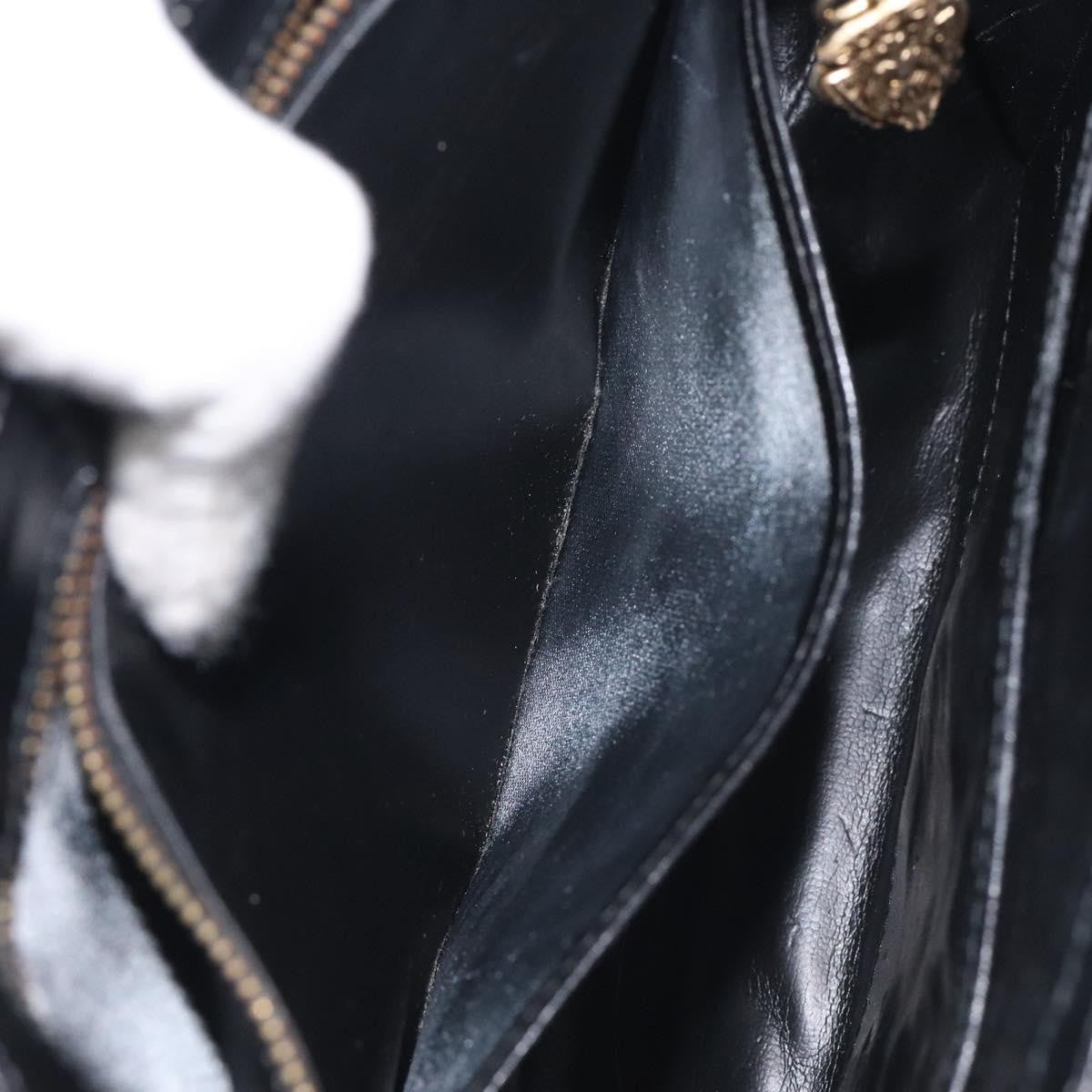 Gucci Vintage Flap Shoulder Bag Leather, BLACK, LEATHER, Shoulder bag