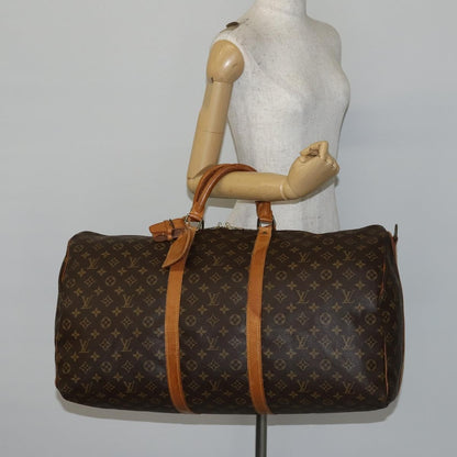 Louis Vuitton Keepall Bag Monogram Canvas, BROWN, CANVAS, Travel bag