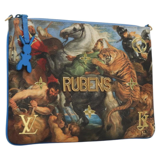Louis Vuitton Pochette Clutch Limited Edition Jeff Koons Rubens Print Canvas, MULTICOLOUR, CANVAS, Clutche & pouche
