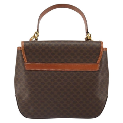 Celine Vintage Macadam Handbag Canvas, BROWN, PVC, Handbag
