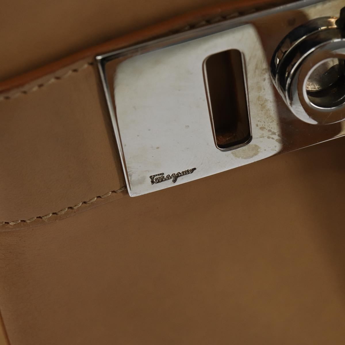 Salvatore Ferragamo Gancini Tote Leather, BEIGE, LEATHER, Tote bag