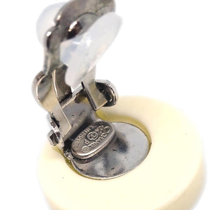 Chanel Vintage CC Round Button Clip-On Earrings Metal, Multicolour, Metal, Earrings