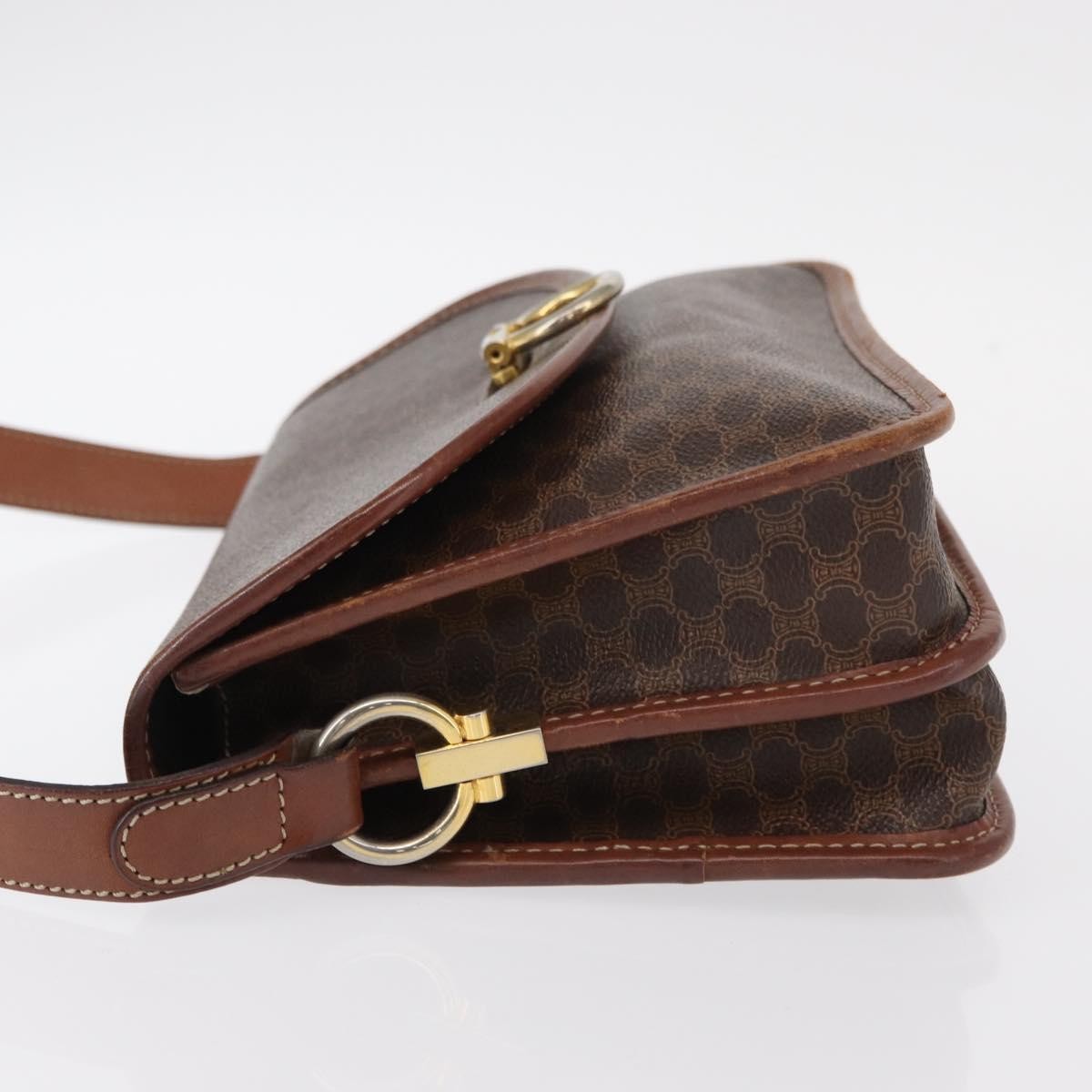 Celine Vintage Macadam Shoulder Bag Canvas, BROWN, CANVAS, Shoulder bag