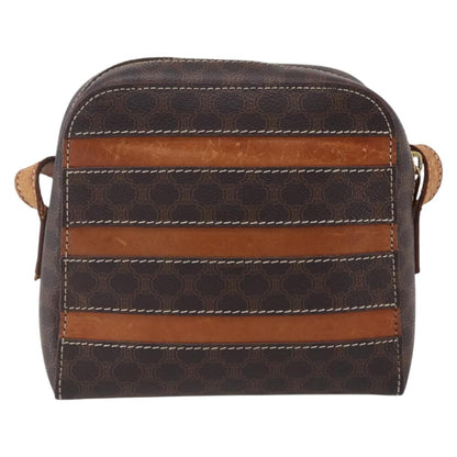Celine Vintage Macadam Shoulder Bag Canvas and Leather, BROWN, CANVAS, Shoulder bag
