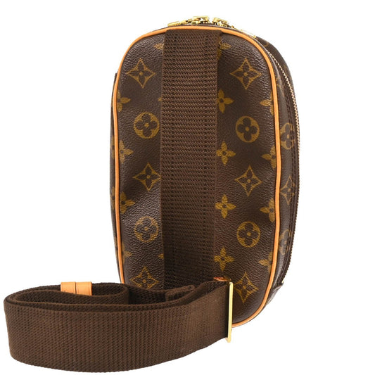 Louis Vuitton Pochette Gange Monogram Canvas, BROWN, CANVAS, Clutche & pouche