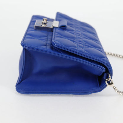 Christian Dior Miss Dior Promenade Pouch Cannage Quilt Lambskin, BLUE, LEATHER, Shoulder bag