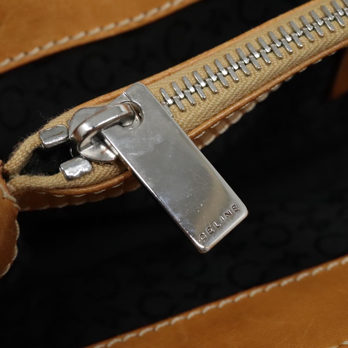 Celine Vintage Macadam Handbag Canvas, BLACK, CANVAS, Handbag