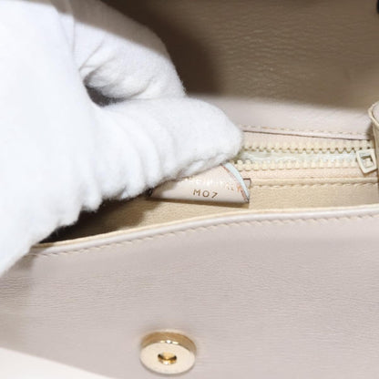 Celine Flap Shoulder Bag Leather, BEIGE, LEATHER, Shoulder bag