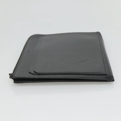 Saint Laurent Zip Pocket Pouch Leather, BLACK, LEATHER, Clutche & pouche