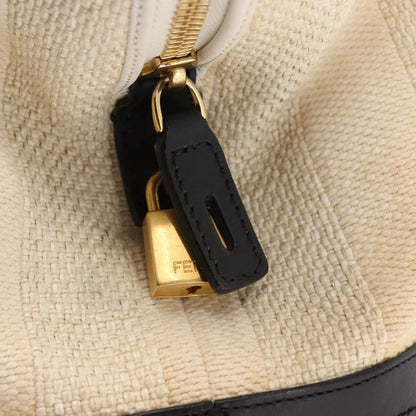 Fendi Pequin 2Bag Canvas and Leather, BEIGE, CANVAS, Tote bag