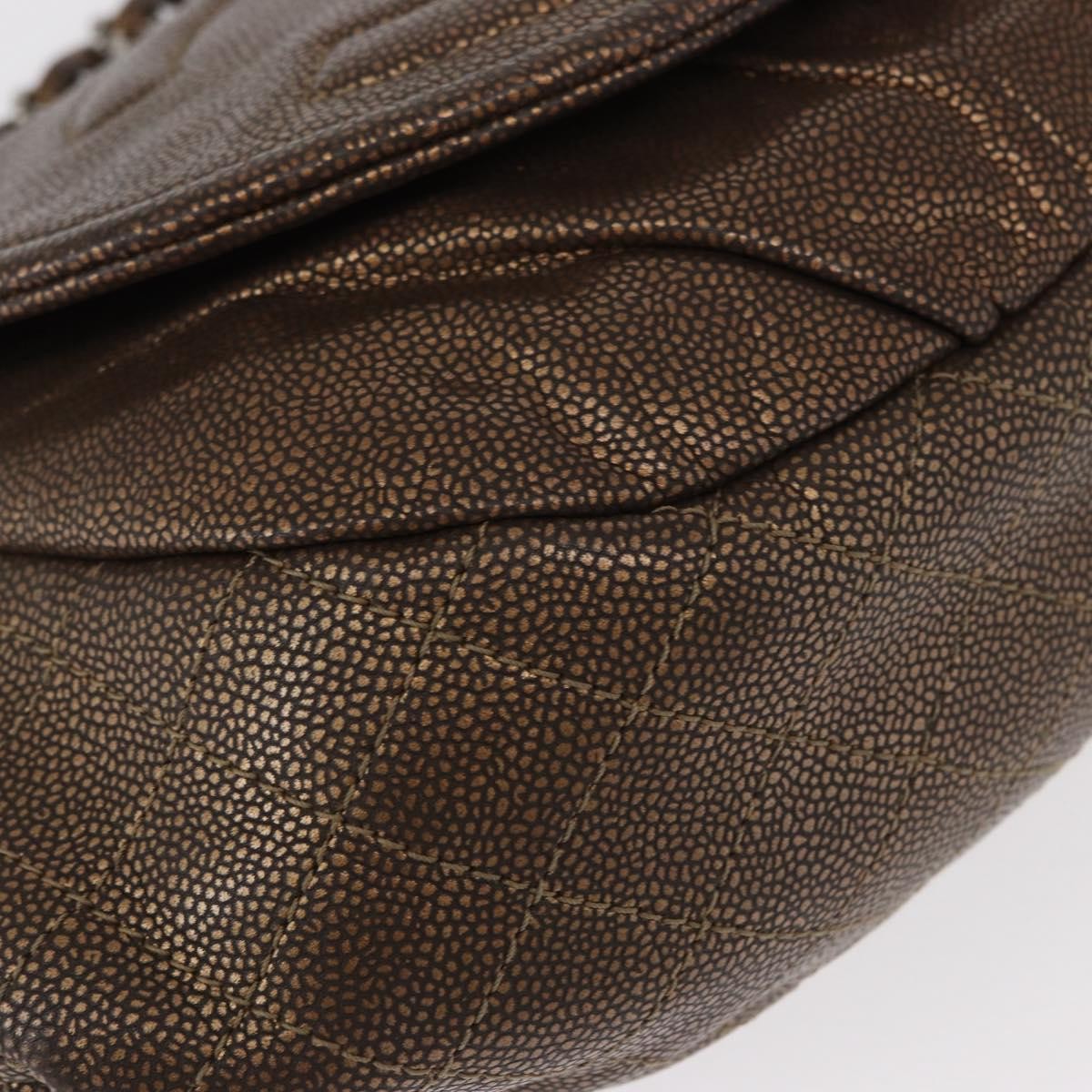 Chanel Timeless Half Moon Flap Bag Caviar, BROWN, LEATHER, Shoulder bag