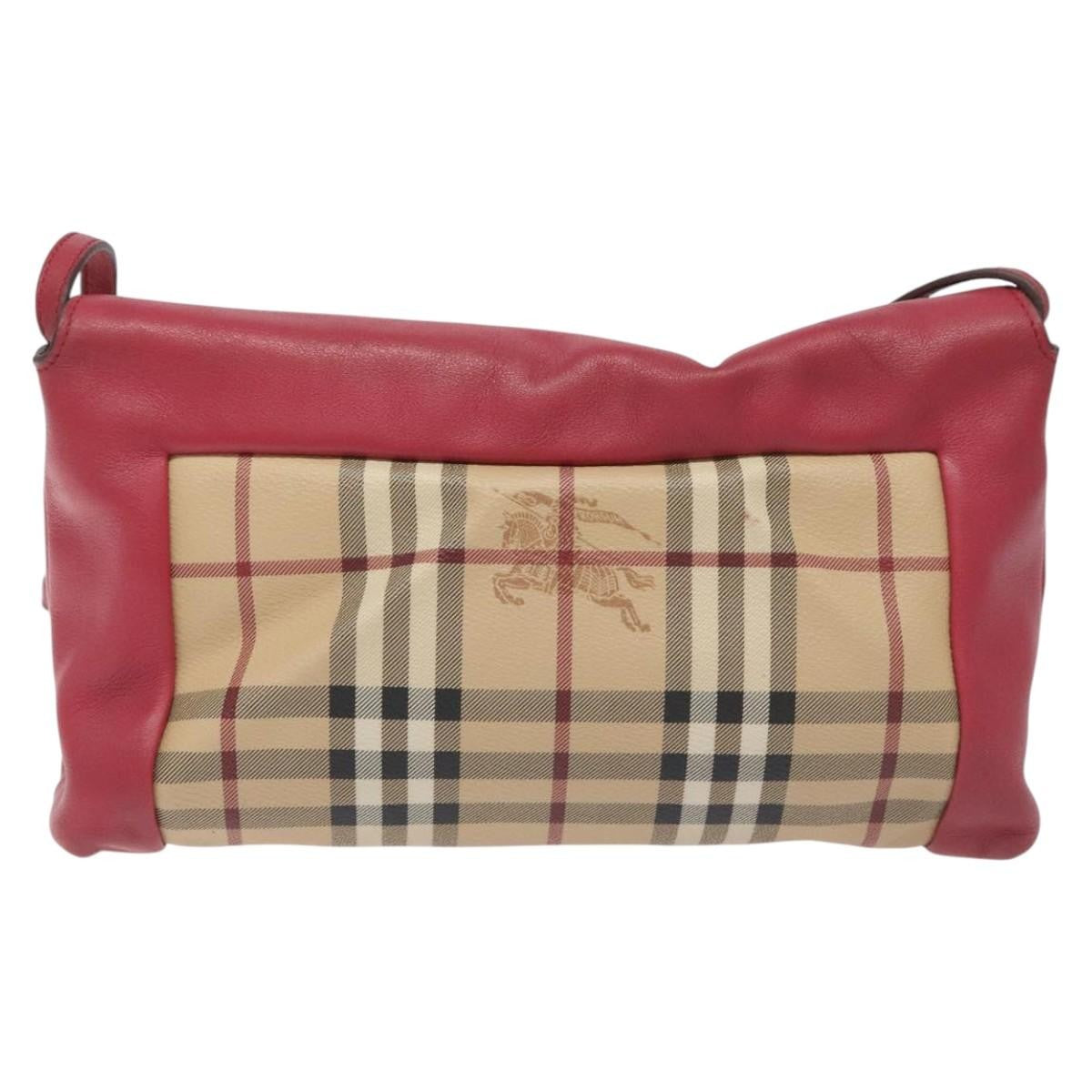 Burberry Flap Shoulder Bag Nova Check Coated Canvas, PINK, CANVAS, Shoulder bag