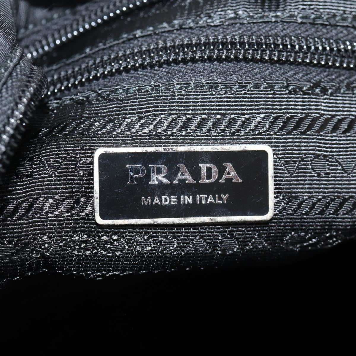 Prada Zip Messenger Quilted Tessuto, BLACK, NYLON, Shoulder bag