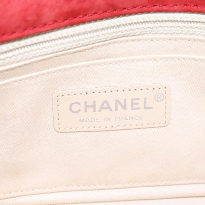 Chanel Natural Beauty Flap Bag Suede, RED, SUEDE, Shoulder bag