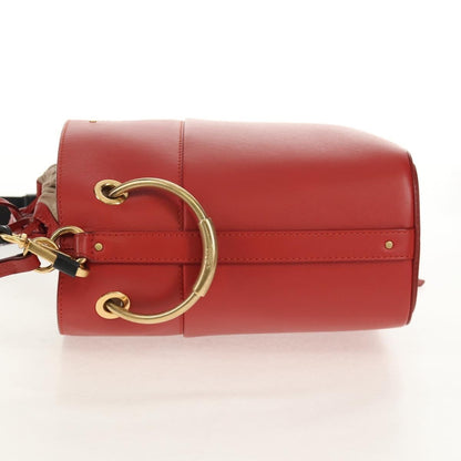 Chloe Roy Bucket Bag Leather, RED, LEATHER, Shoulder bag