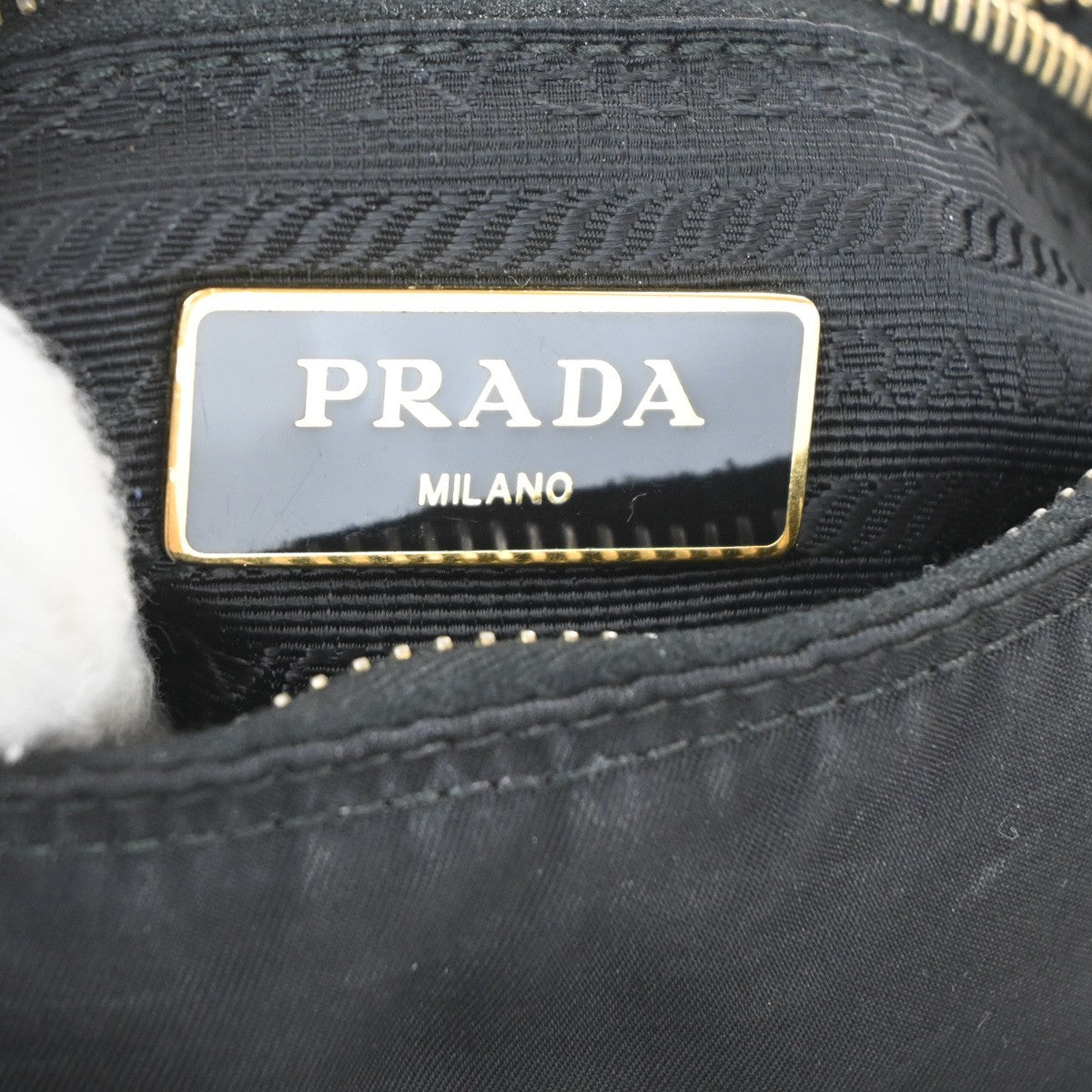 Prada Buckle Messenger Bag Tessuto, Black, Nylon, Shoulder Bag