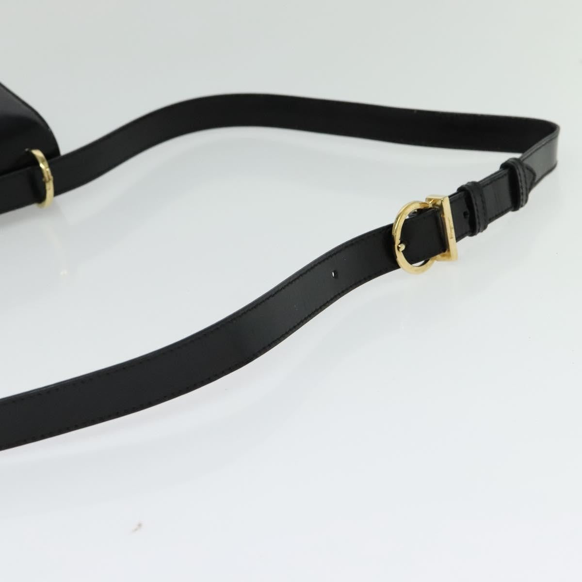 Salvatore Ferragamo Gancini Shoulder Bag Patent Leather, BLACK, PATENT_LEATHER, Shoulder bag