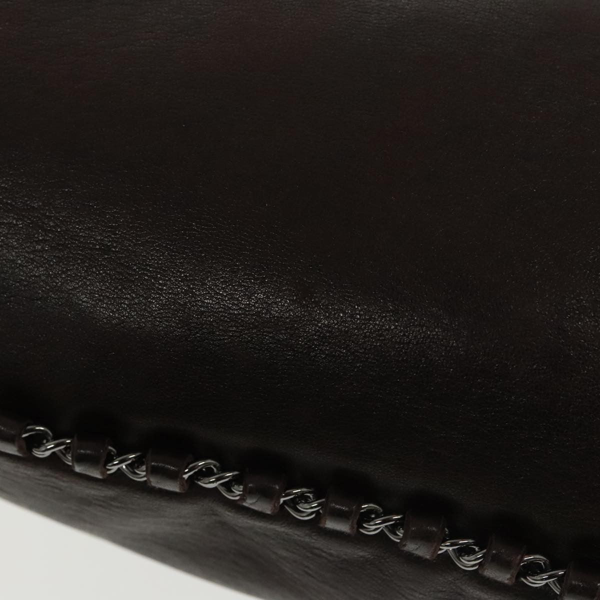 Chanel Vintage Chain Around Shoulder Bag Leather, BROWN, LEATHER, Shoulder bag