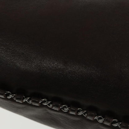 Chanel Vintage Chain Around Shoulder Bag Leather, BROWN, LEATHER, Shoulder bag