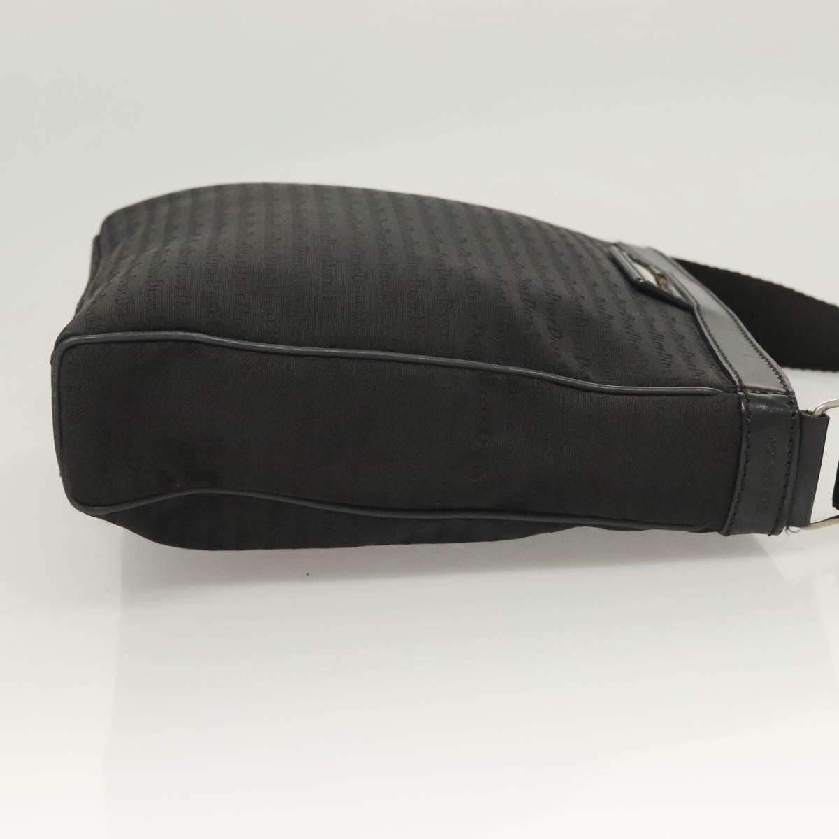 Christian Dior Vintage Zip Shoulder Bag Diorissimo Canvas, BLACK, CANVAS, Shoulder bag