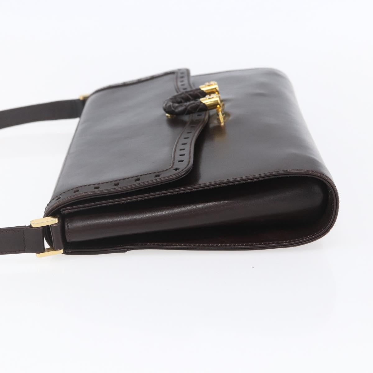 Gucci Vintage Shoulder Bag Leather, BROWN, LEATHER, Shoulder bag