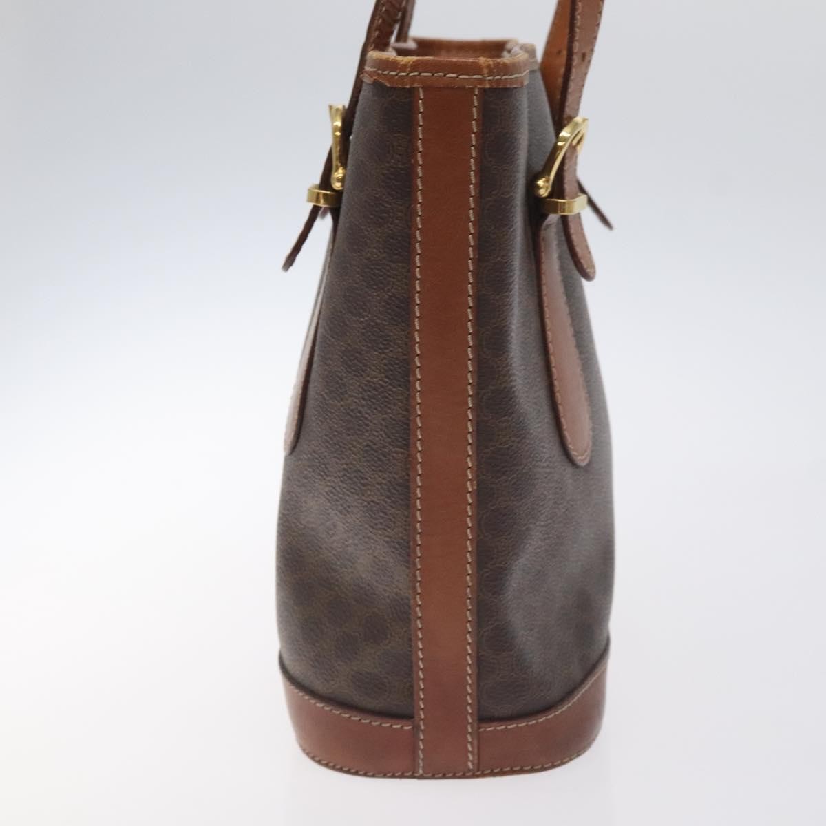 Celine Vintage Macadam Handbag Canvas, BROWN, CANVAS, Handbag