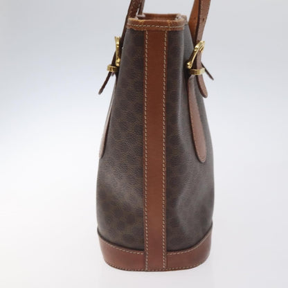 Celine Vintage Macadam Handbag Canvas, BROWN, CANVAS, Handbag