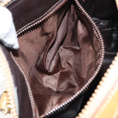 Celine Vintage Macadam Handbag Canvas and Leather, BEIGE, CANVAS, Handbag