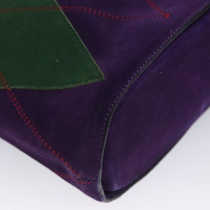 Celine Circle logo Suede and Leather, PURPLE, SUEDE, Shoulder bag