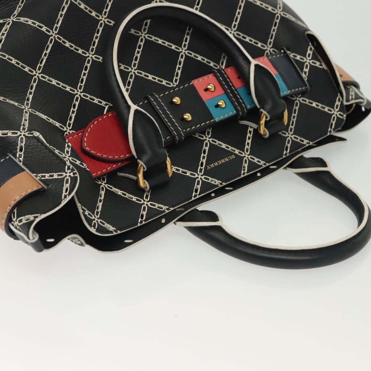 Burberry Belt Tote Perforated Leather, BLACK, LEATHER, Tote bag